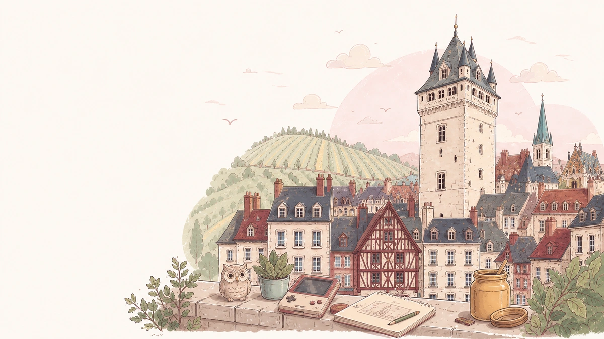 Illustration of Dijon and Burgundy, Yunogames Studio base camp