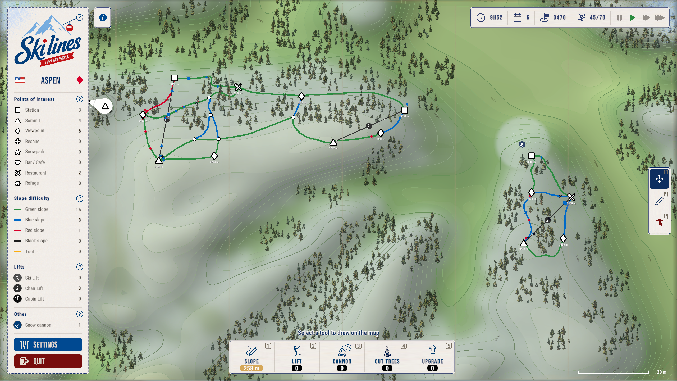 Carte Aspen Ski Lines