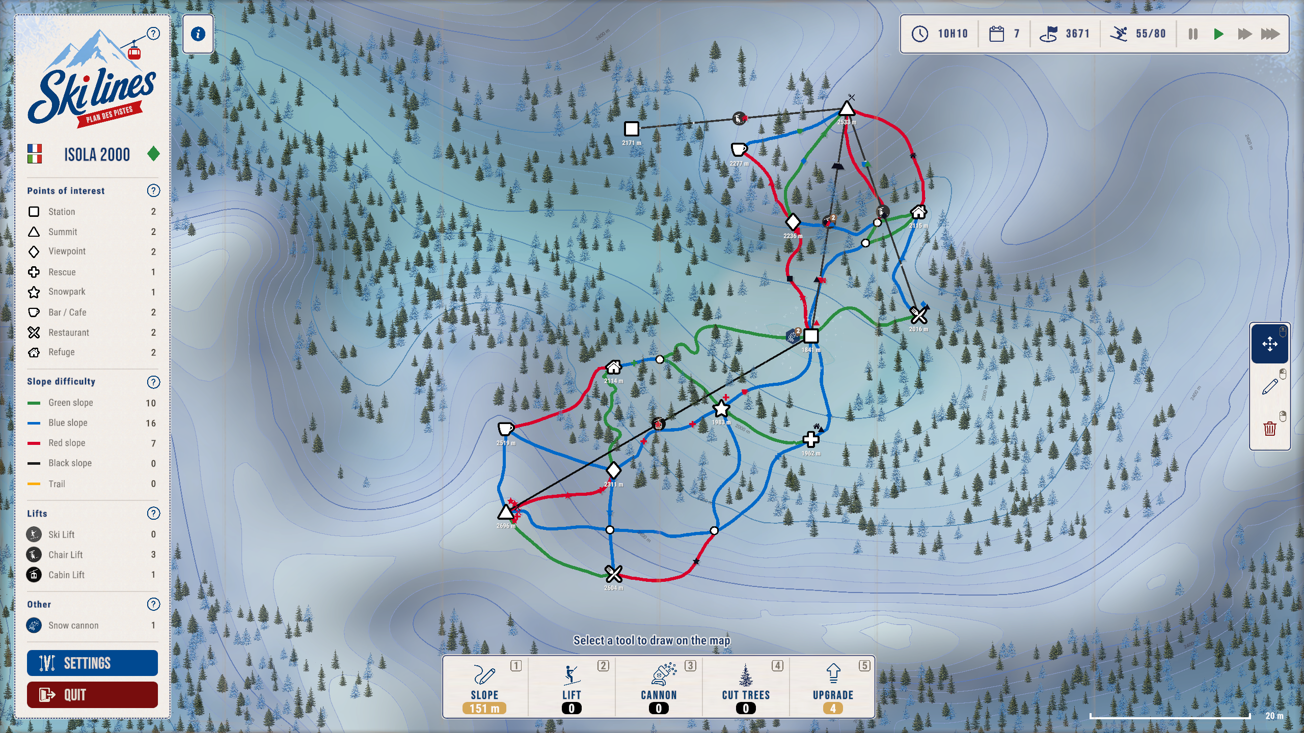 Carte Isola 2000 Ski Lines